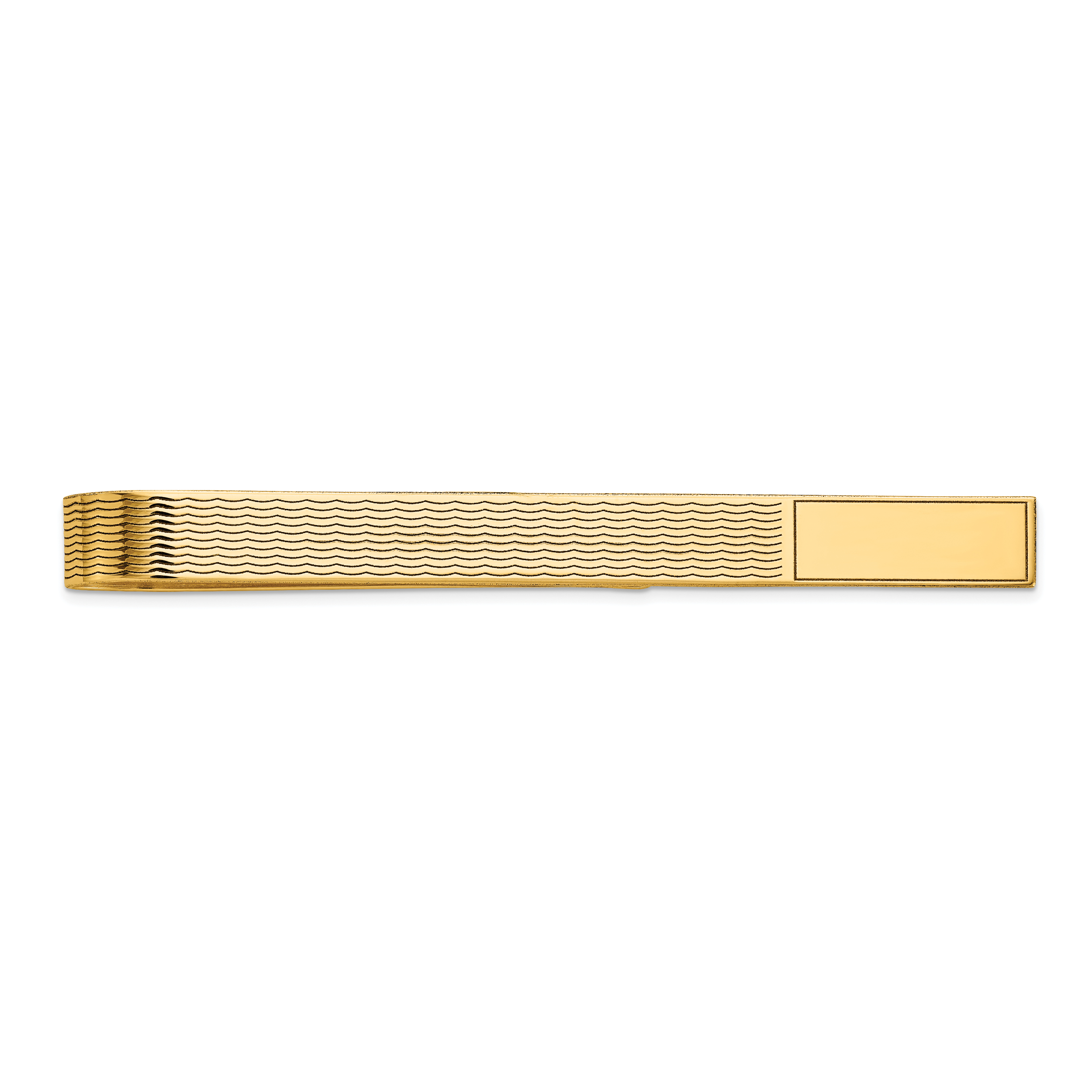 10K Yellow Gold Men'S Grooved Engravable Tie Bar