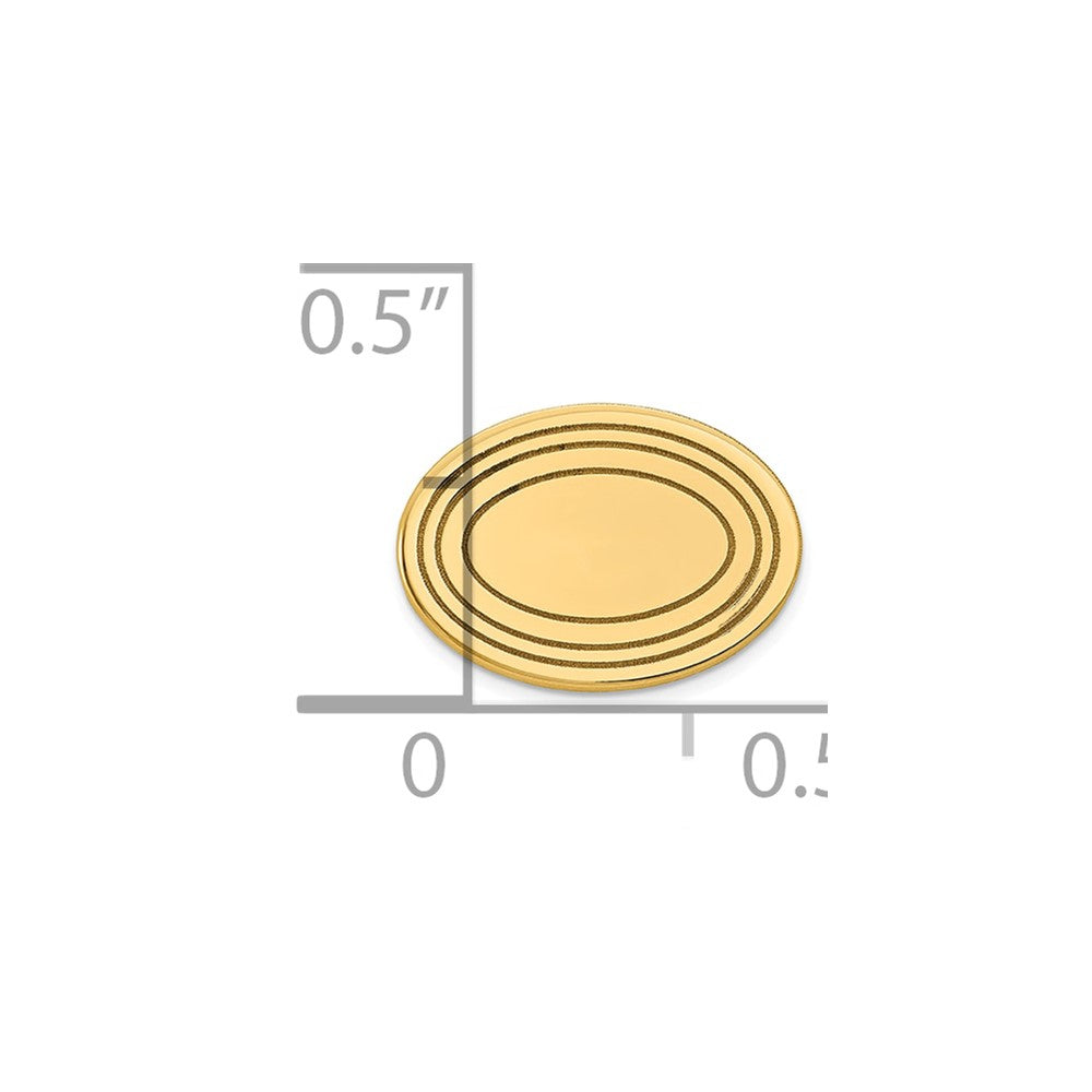 14K Yellow Gold Men's Oval W/ Line Design Tie Tac