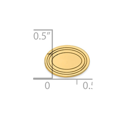 14K Yellow Gold Men's Oval W/ Line Design Tie Tac