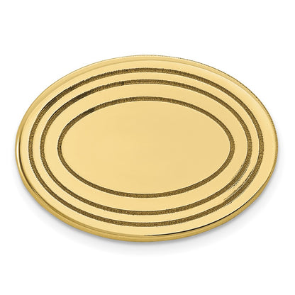14K Yellow Gold Men's Oval W/ Line Design Tie Tac