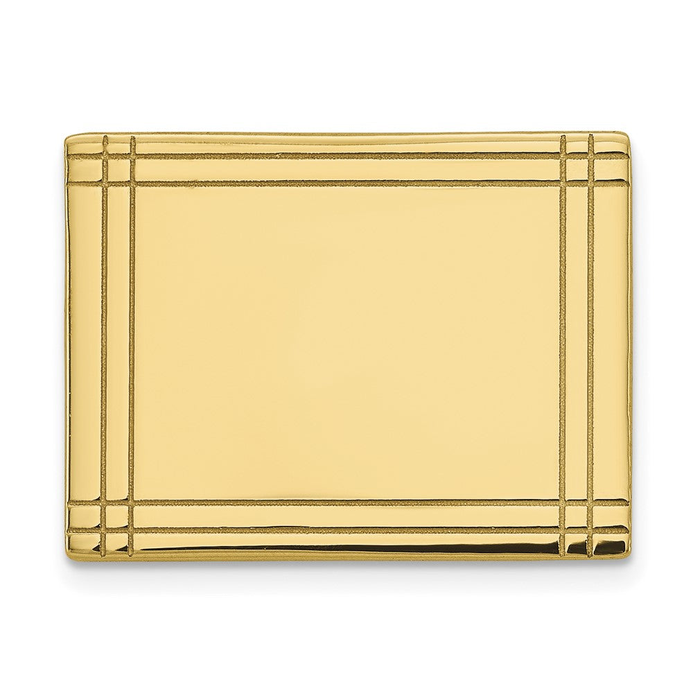 14K Yellow Gold Men's Rectangular W/line Design Tie Tac