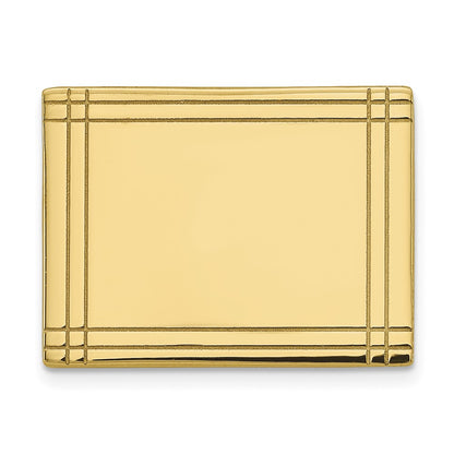 14K Yellow Gold Men's Rectangular W/line Design Tie Tac