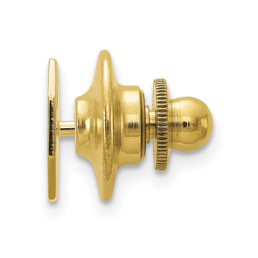14K Yellow Gold Men's with Line Design Octagon Tie Tac