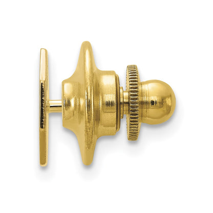 14K Yellow Gold Men's with Line Design Octagon Tie Tac