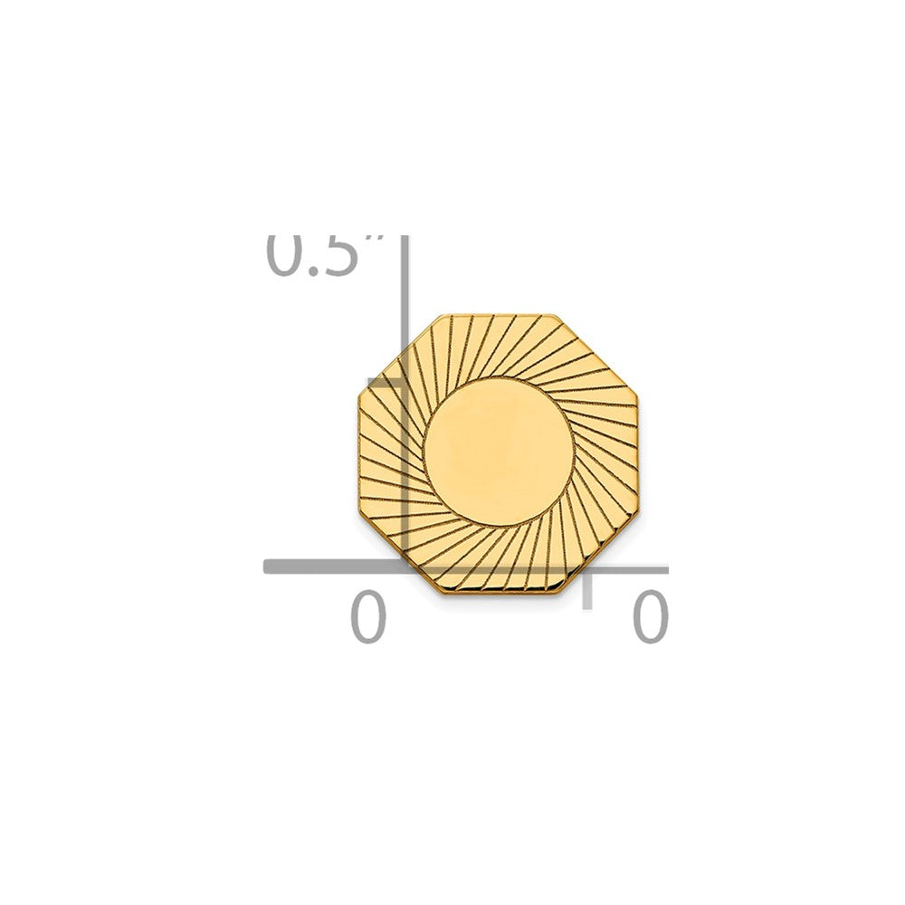 14K Yellow Gold Men's Grooved Design Tie Tac
