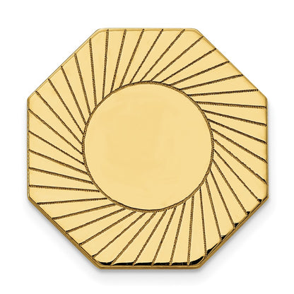 14K Yellow Gold Men's Grooved Design Tie Tac