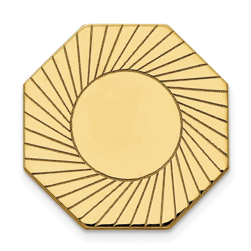 14K Yellow Gold Men's Grooved Design Tie Tac