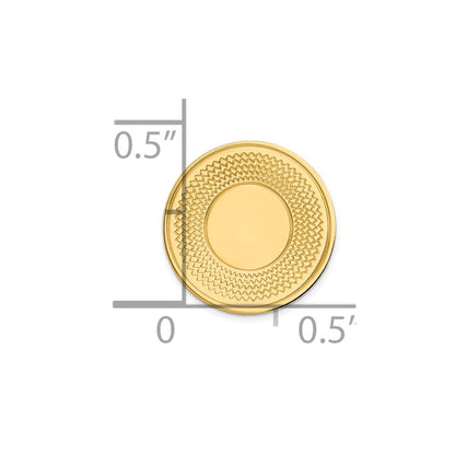 14K Yellow Gold Men's Circular Textured Tie Tac
