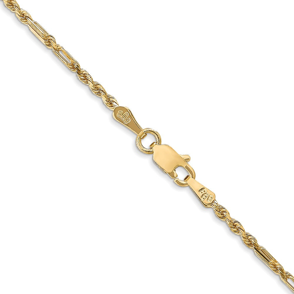 14K Yellow Gold 1.8mm Diamond-Cut Milano Rope With Lobster Clasp Chain Necklace