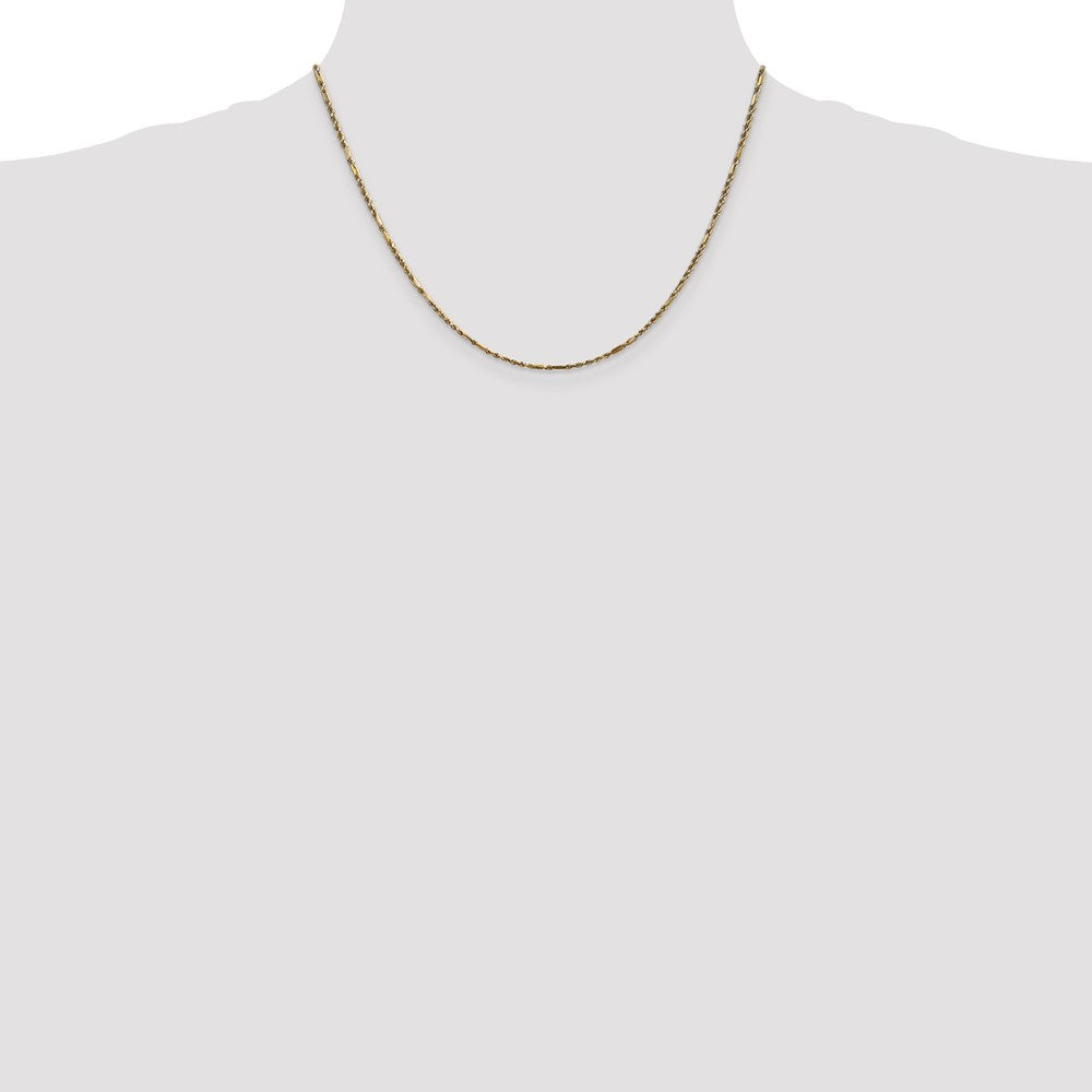 14K Yellow Gold 1.8mm Diamond-Cut Milano Rope With Lobster Clasp Chain Necklace
