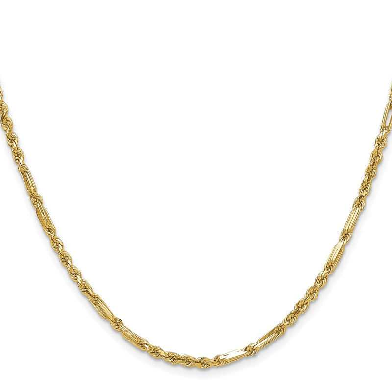 18 Inch 14K 2.75mm D/C Milano Rope Chain Necklace