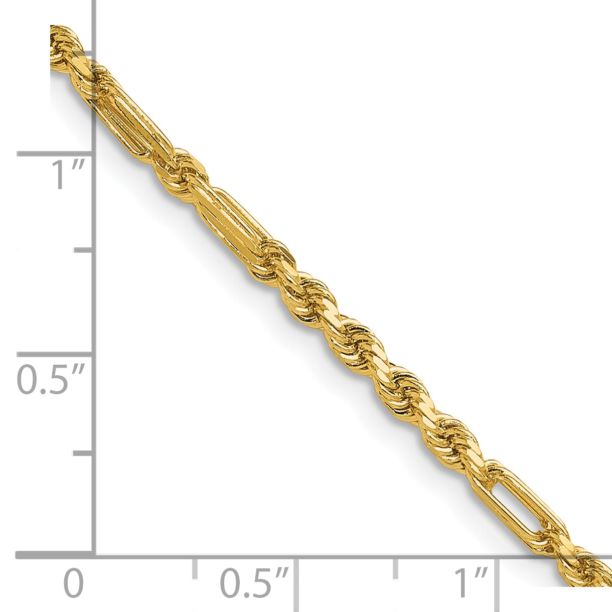 7 Inch 14K 2.75mm D/C Milano Rope Chain