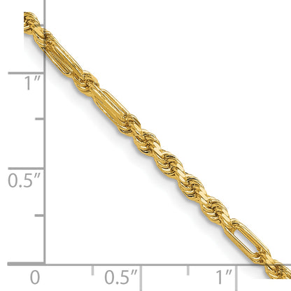 7 Inch 14K 2.75mm D/C Milano Rope Chain