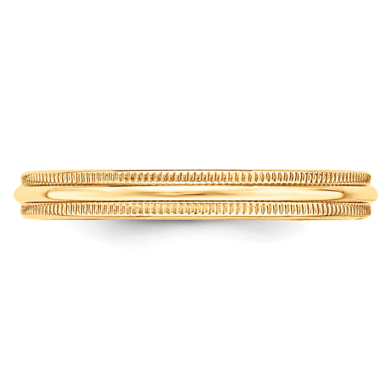 Solid 14K Yellow Gold 3mm Light Weight Milgrain Half Round Men's/Women's Wedding Band Ring Size 6