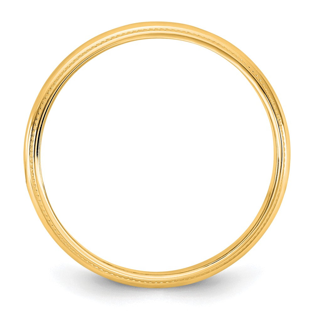 10K Yellow Gold 10Ky 3.5mm Lightweight Milgrain Half Round Band Size 12.5
