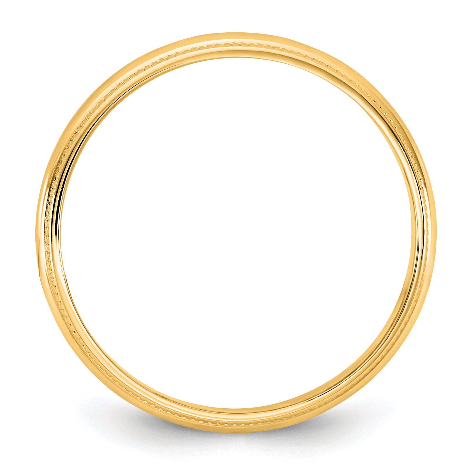 10K Yellow Gold 10Ky 3.5mm Ltw Milgrain Half Round Band Size 10