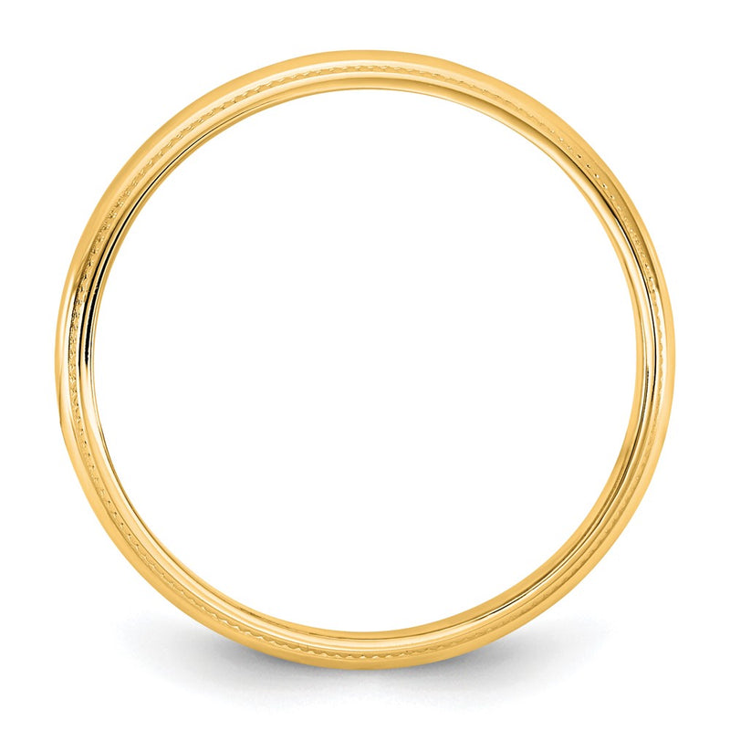 10K Yellow Gold 10Ky 3.5mm Lightweight Milgrain Half Round Band Size 6