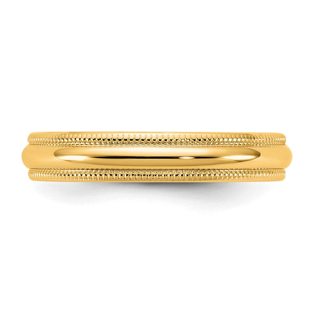 10K Yellow Gold 10Ky 3.5mm Lightweight Milgrain Half Round Band Size 12.5