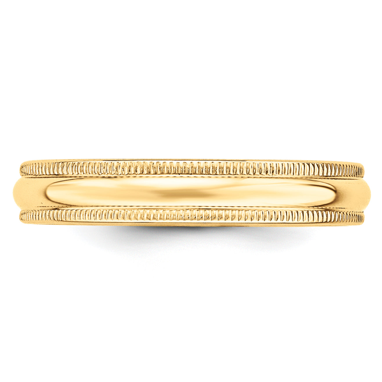 Solid 14K Yellow Gold 4mm Light Weight Milgrain Half Round Men's/Women's Wedding Band Ring Size 10