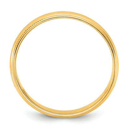 10K Yellow Gold 10Ky 4.5mm Ltw Milgrain Half Round Band Size 5.5