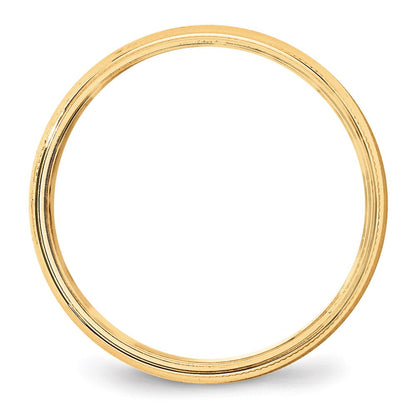 18k Yellow Gold 5mm Lightweight Milgrain Half Round Wedding Band Ring
