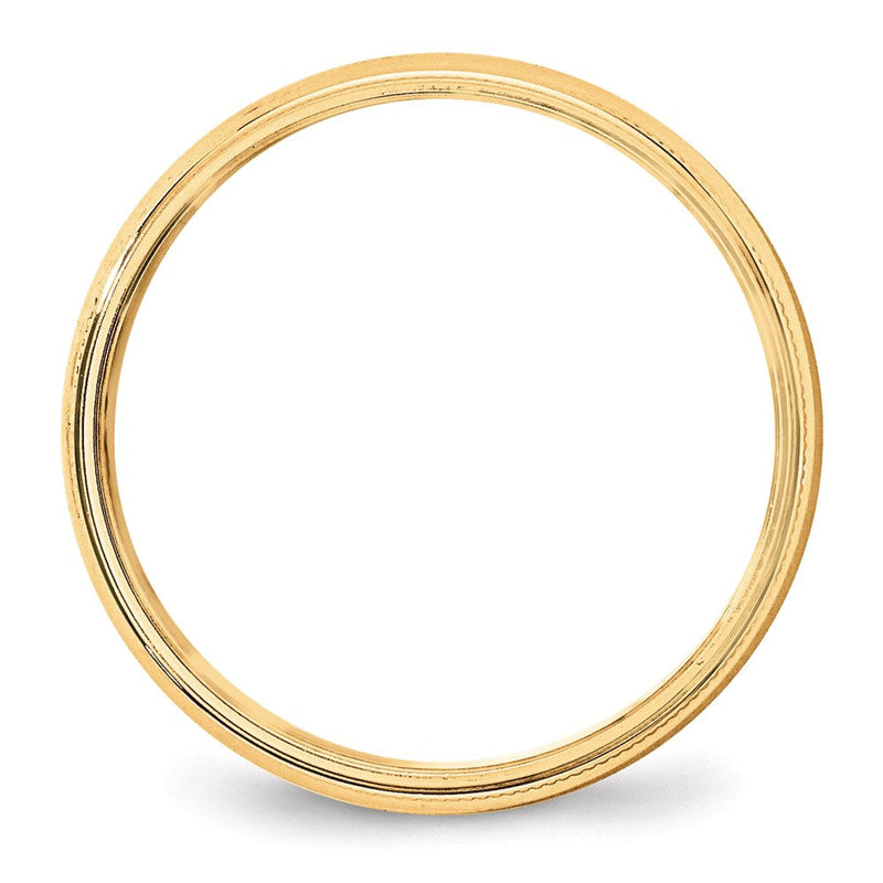 18k Yellow Gold 5mm Lightweight Milgrain Half Round Wedding Band Ring