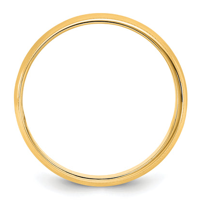 10K Yellow Gold 10Ky 5.5mm Ltw Milgrain Half Round Band Size 6