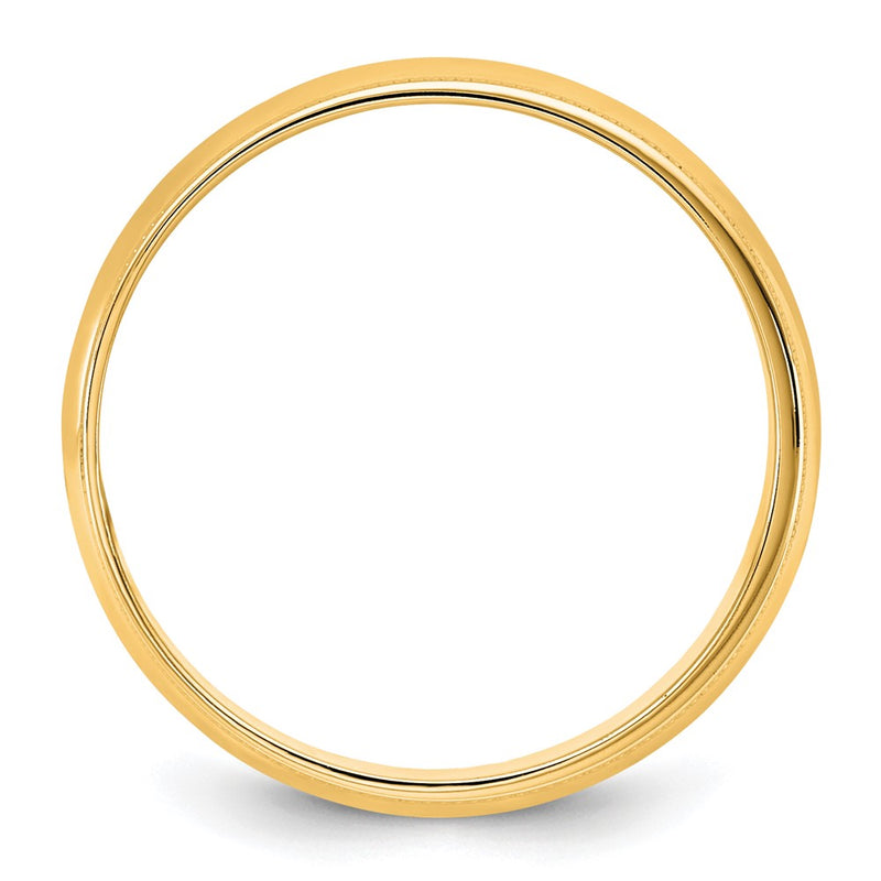 10K Yellow Gold 10Ky 5.5mm Lightweight Milgrain Half Round Band Size 5.5