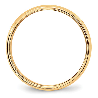 Solid 14K Yellow Gold 6mm Light Weight Milgrain Half Round Men's/Women's Wedding Band Ring Size 13.5