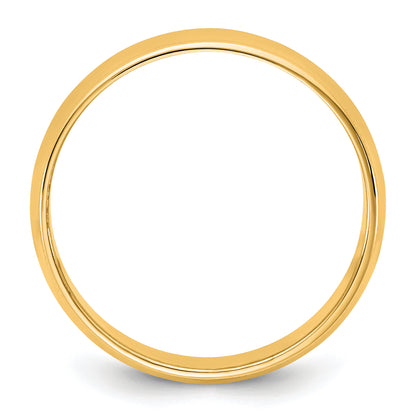 10K Yellow Gold 10Ky 6.5mm Lightweight Milgrain Half Round Band Size 5.5