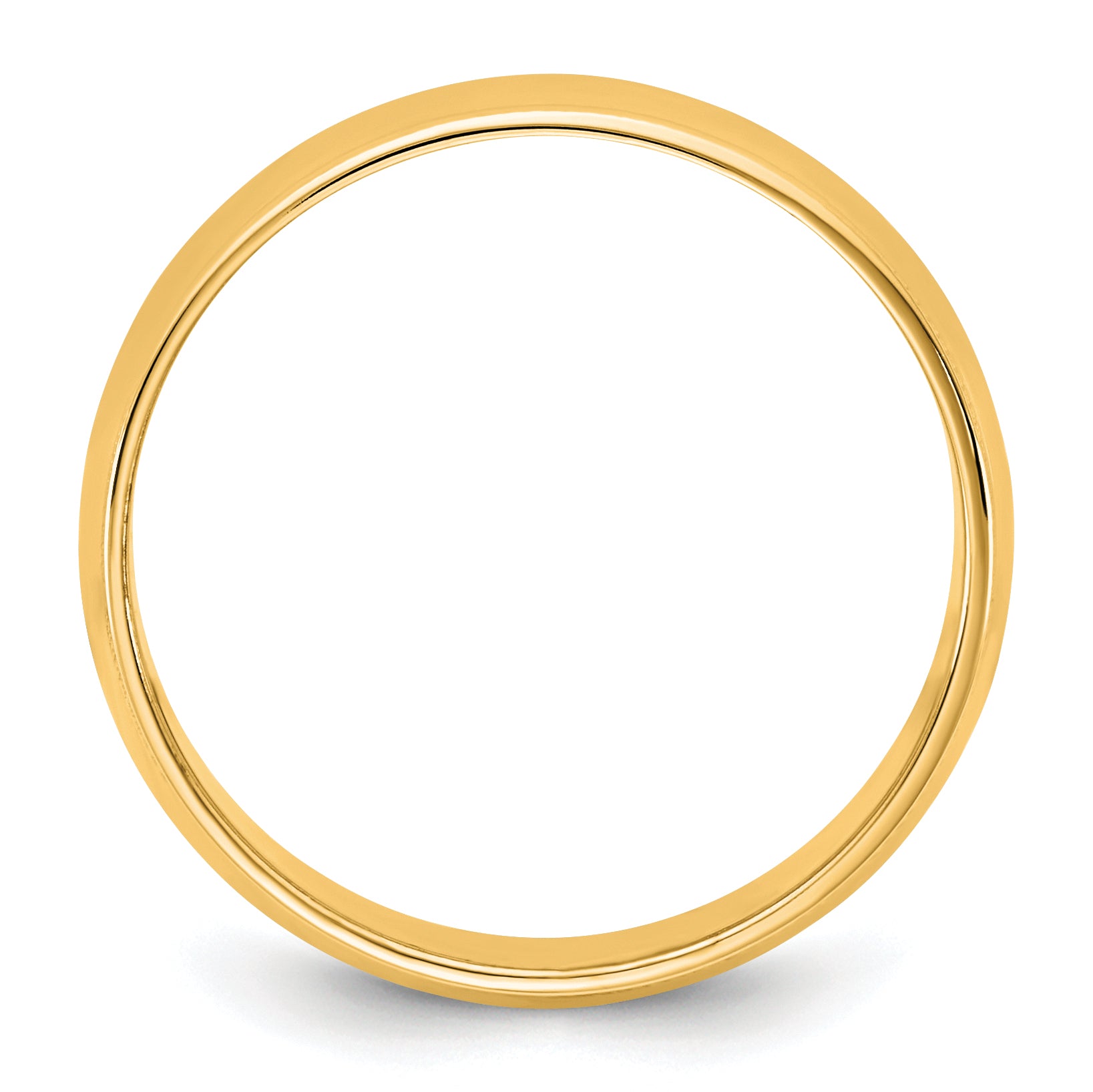 10K Yellow Gold 10Ky 6.5mm Lightweight Milgrain Half Round Band Size 4.5