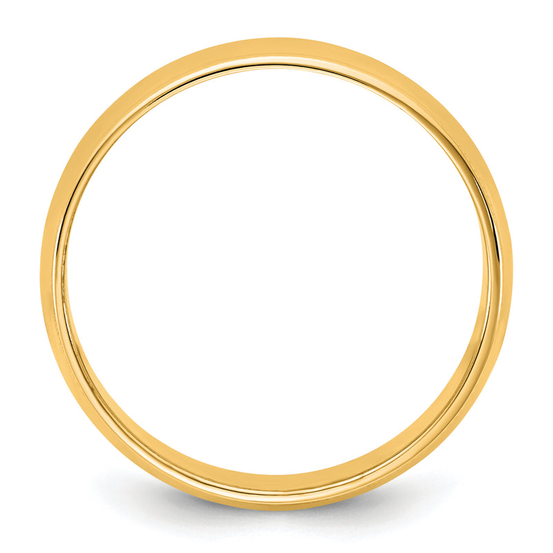10K Yellow Gold 10Ky 6.5mm Lightweight Milgrain Half Round Band Size 10