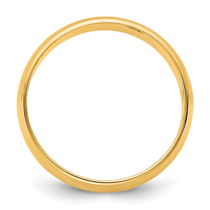 10K Yellow Gold 10Ky 7mm Lightweight Milgrain Half Round Band Size 6.5