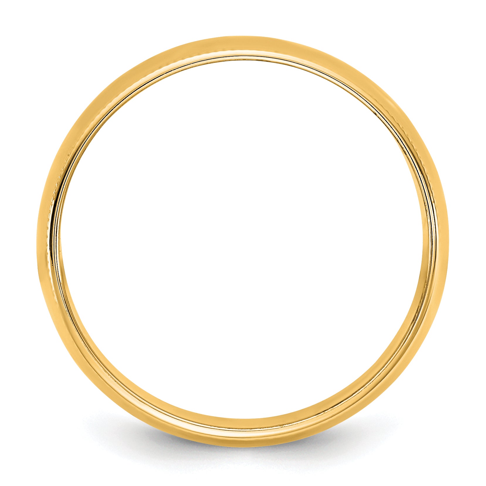 10K Yellow Gold 10Ky 8mm Ltw Milgrain Half Round Band Size 7