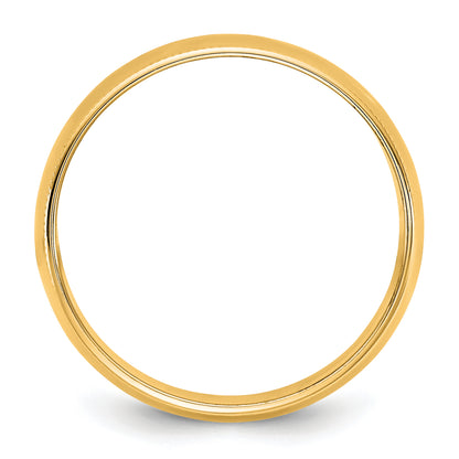 10K Yellow Gold 10Ky 8mm Lightweight Milgrain Half Round Band Size 14