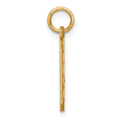 14k Yellow Gold 14k Medium Diamond-cut Number 0 Charm