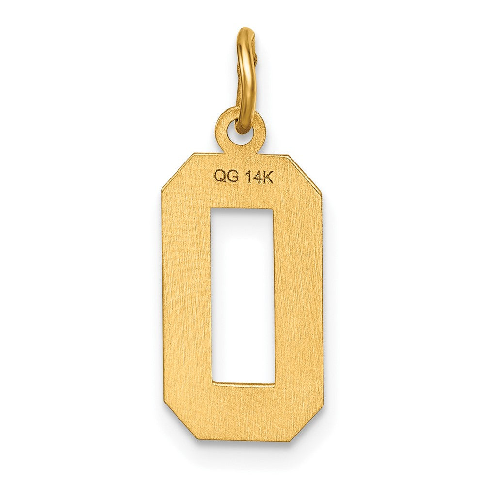 14k Yellow Gold 14k Medium Diamond-cut Number 0 Charm