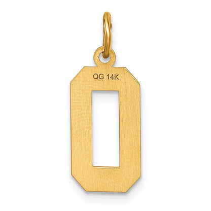 14k Yellow Gold 14k Medium Diamond-cut Number 0 Charm