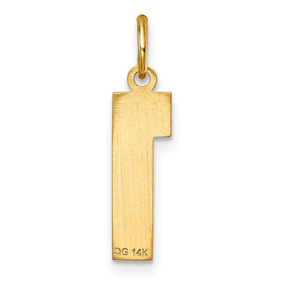 14K Yellow Gold Medium Diamond-Cut Number 1 Charm