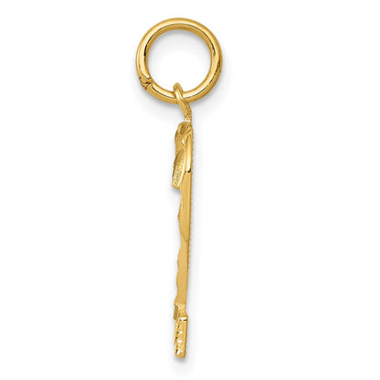 14K Yellow Gold Medium Diamond-Cut Number 2 Charm