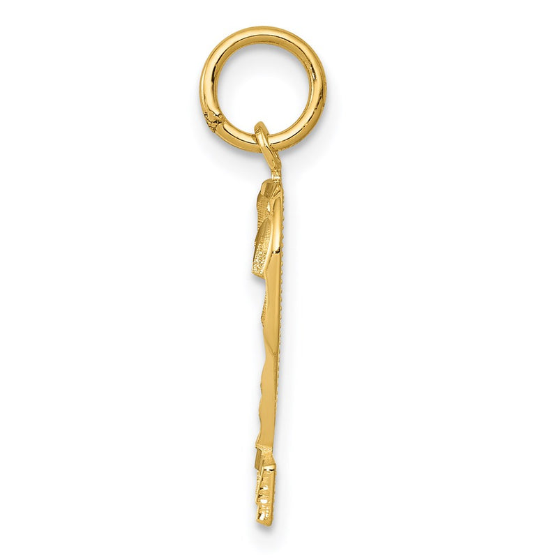 14K Yellow Gold Medium Diamond-Cut Number 2 Charm