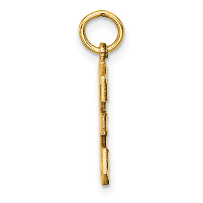 14K Yellow Gold Medium Diamond-Cut Number 3 Charm