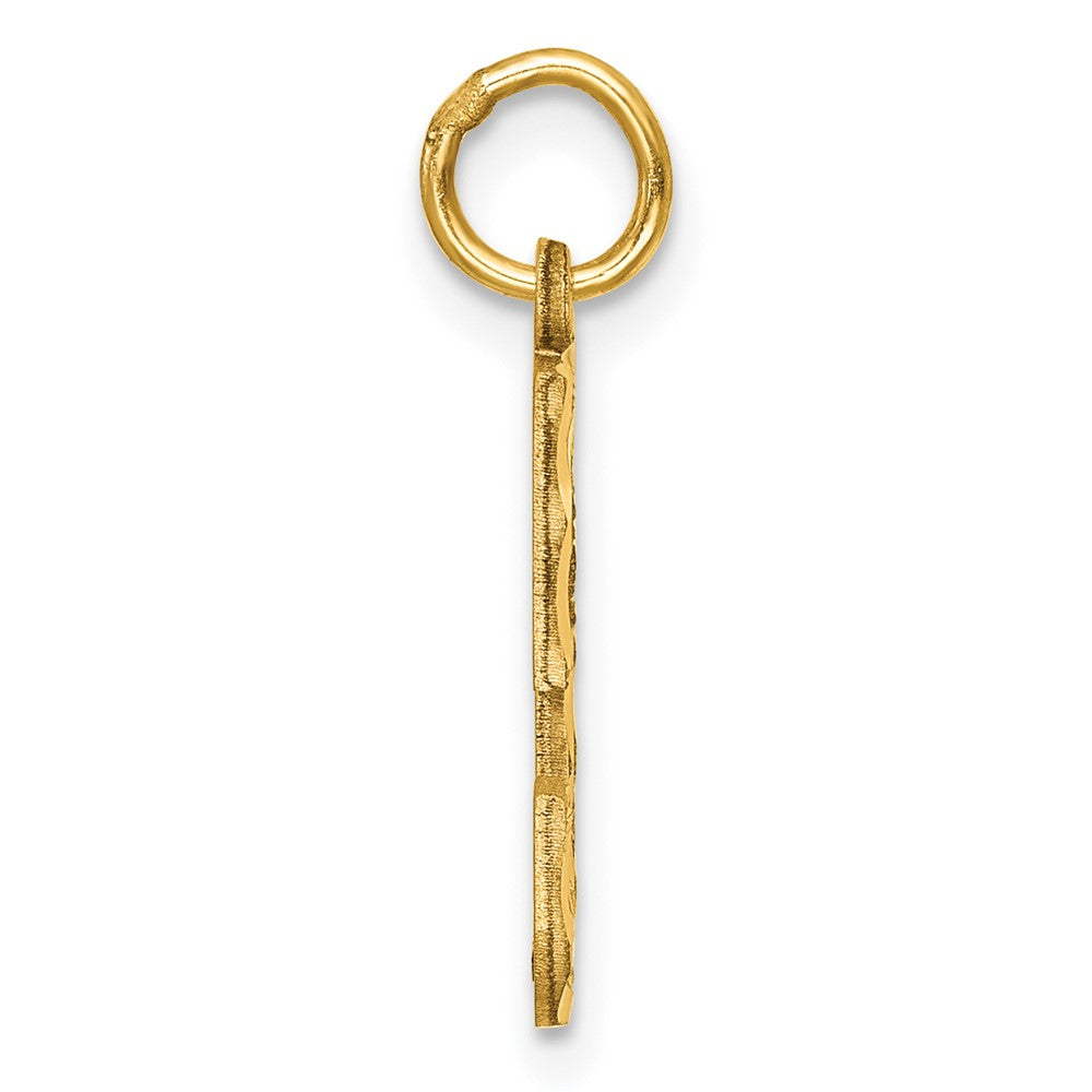 14K Yellow Gold Medium Diamond-Cut Number 5 Charm