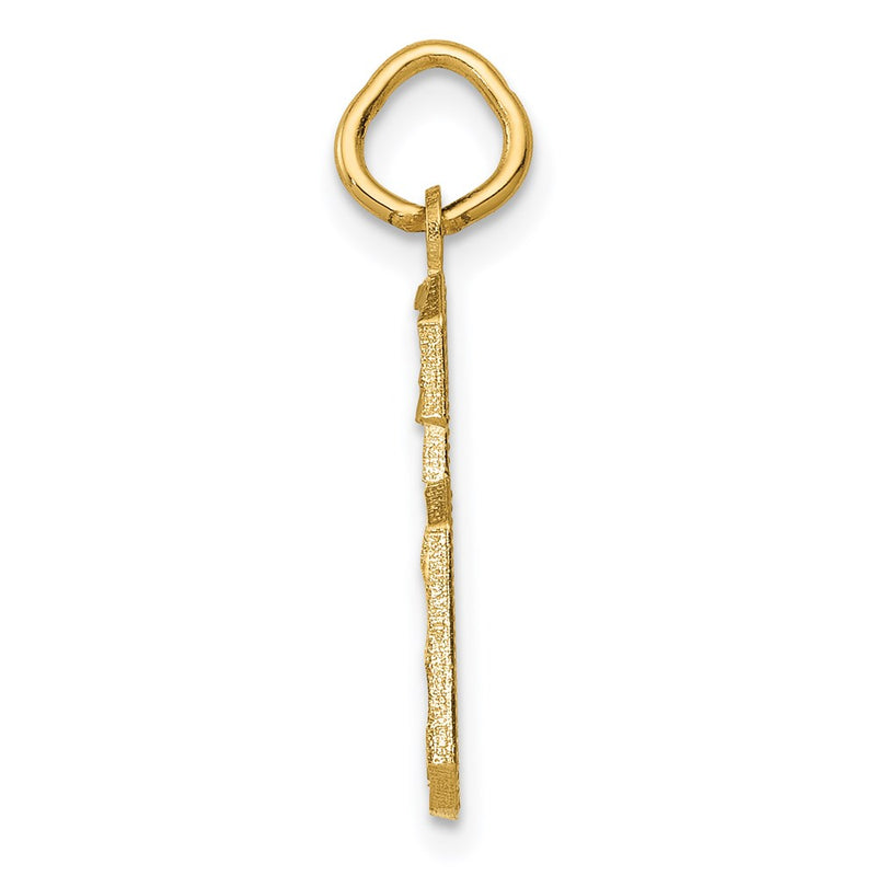 14K Yellow Gold Medium Diamond-Cut Number 6 Charm