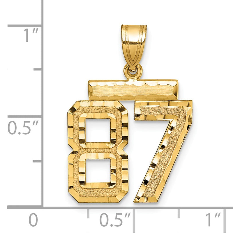 14k Yellow Gold Medium Diamond-cut Number 58 Charm