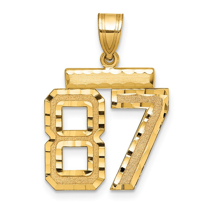 14k Yellow Gold Medium Diamond-cut Number 58 Charm