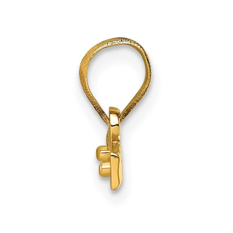 14K Yellow Gold Medium Diamond-Cut Top Charm