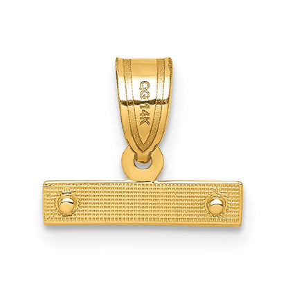 14K Yellow Gold Medium Diamond-Cut Top Charm