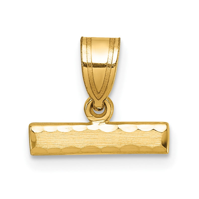 14K Yellow Gold Medium Diamond-Cut Top Charm