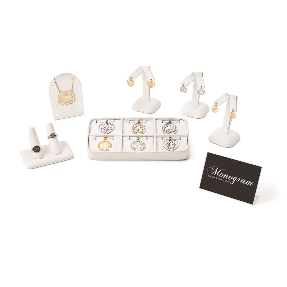 Fashion Sterling Silver Monogram 12 Piece Collection Plus Display Kit